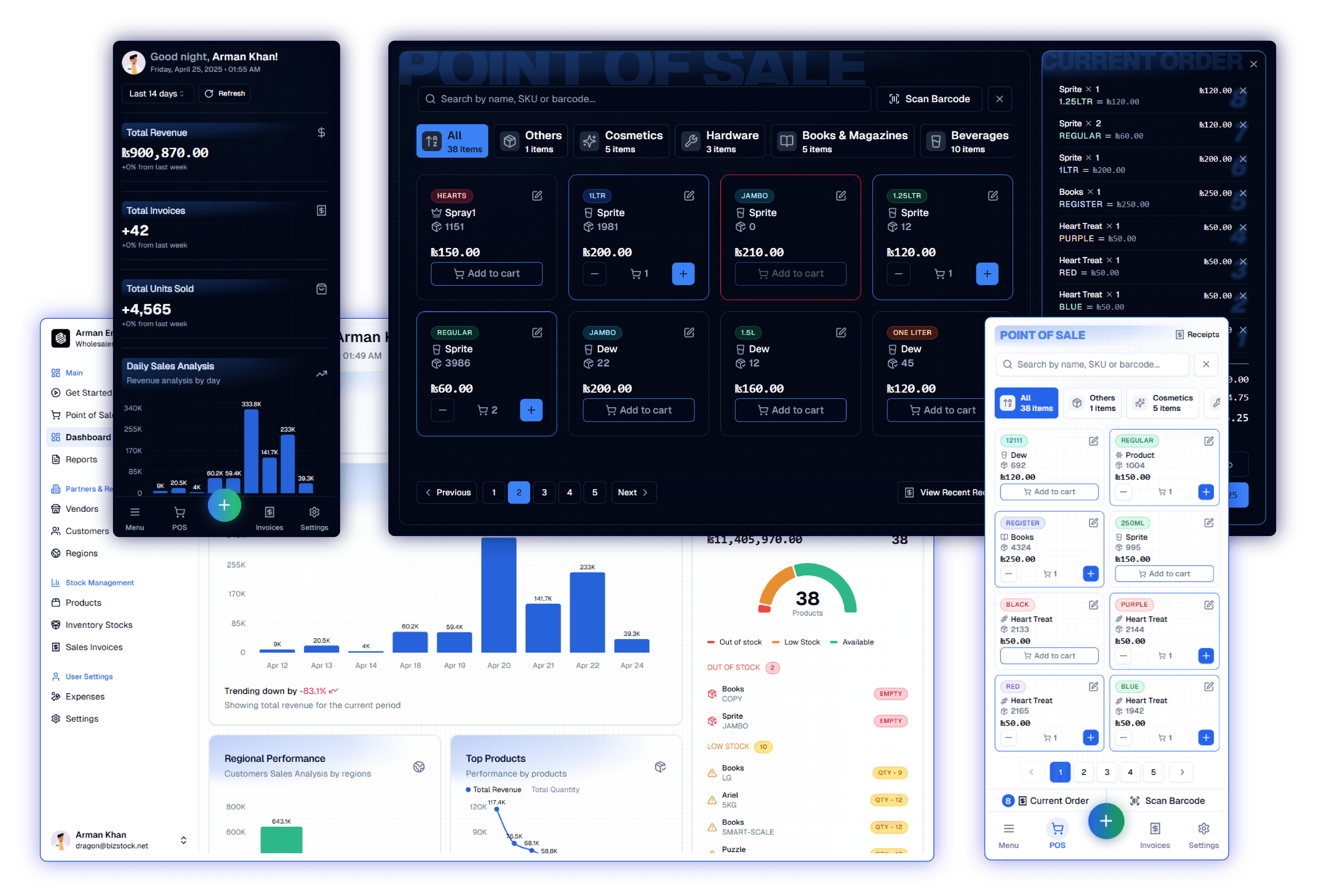 BizStock POS & Inventory Dashboard
